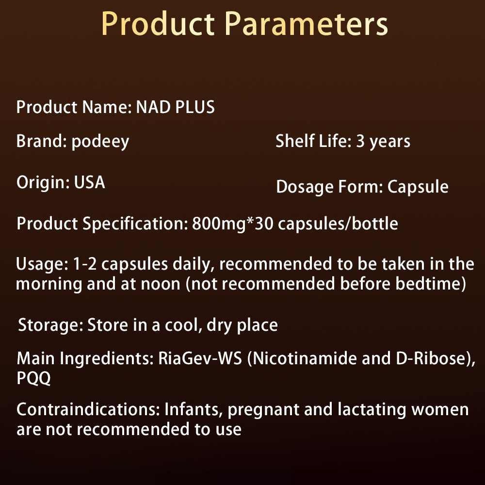 podeey NAD supplement Supports cellular health, endurance and healthy aging NAD Plus,30-day supply